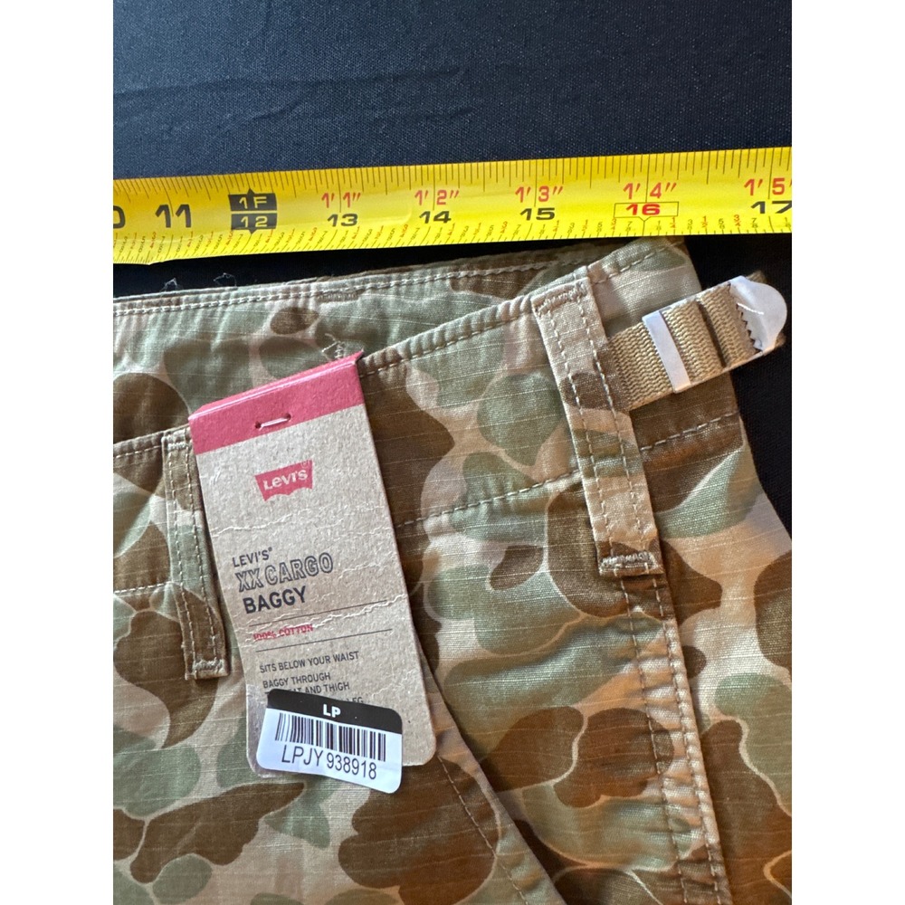 Levis XX Cargo Baggy Pants Mens 33x32 Frog Skin Camo Ripstop Cotton Utility New - Picture 8 of 16